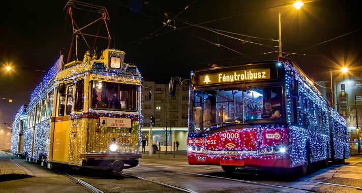 Advent - Szerdán elindult Budapesten a BKV ünnepi Fényflottája