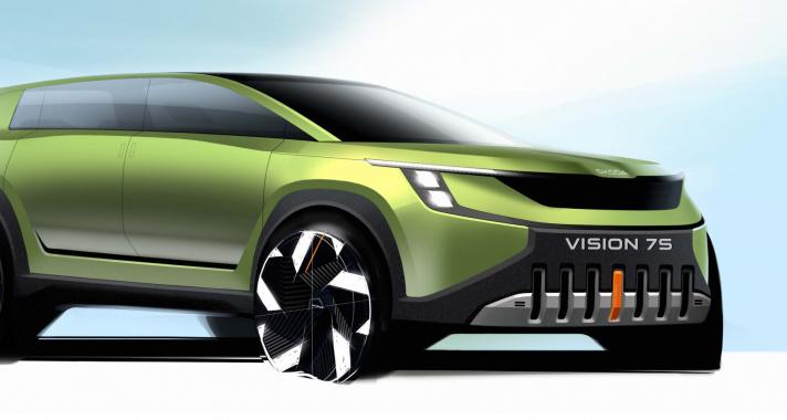 A ŠKODA bemutatta a VISION 7S első dizájnrajzait