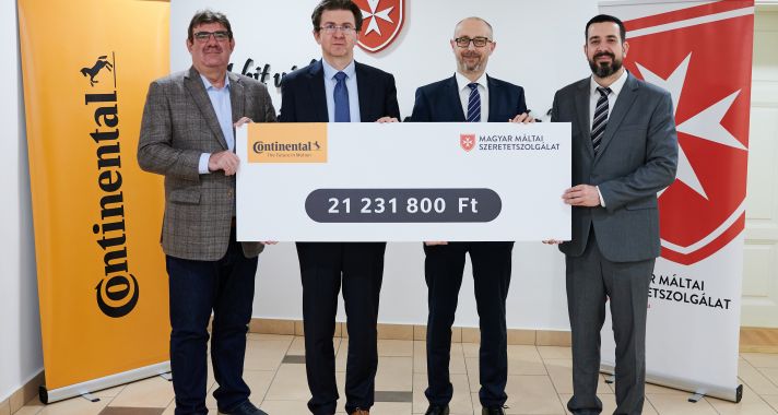 A Continental 21 millió forinttal támogatja a Magyar Máltai Szeretetszolgálat munkáját