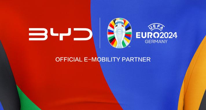 A BYD az UEFA EURO 2024™ labdarúgó-Európa-bajnokság hivatalos partnere és hivatalos e-mobilitási partnere lesz