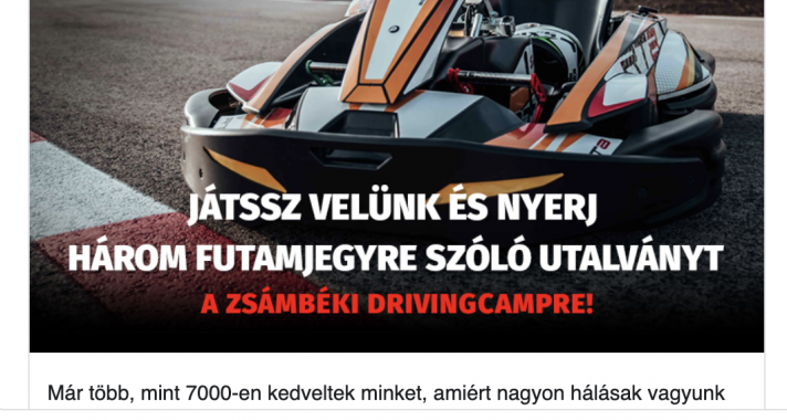 Kisorsoltuk a gokart utalványt