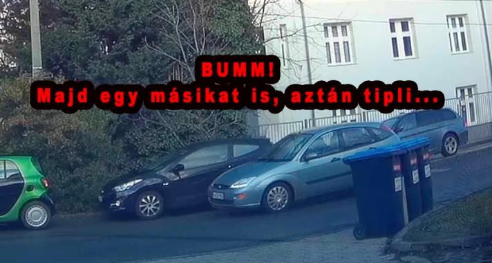 Kettős ütközés! Videón, ahogy elhúz a károkozó