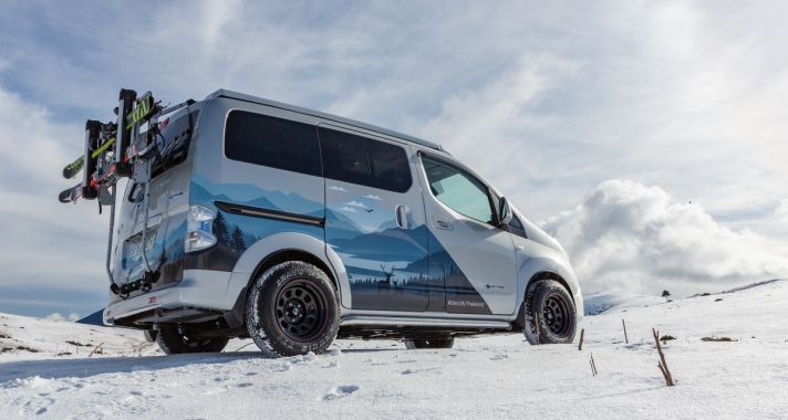 A Nissan teljesen elektromos e-NV200 Winter Camper koncepciója szikraként lobbantja lángra a téli kalandokat